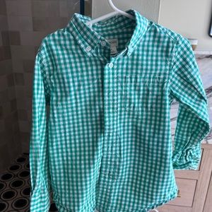 Crewcuts green gingham boys button down 3T